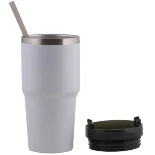 600ml Vacuum Insulated Mug White Open